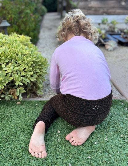 Beyond Yoga Toddler Leopard SoftMark Spacedye Legging - Espresso