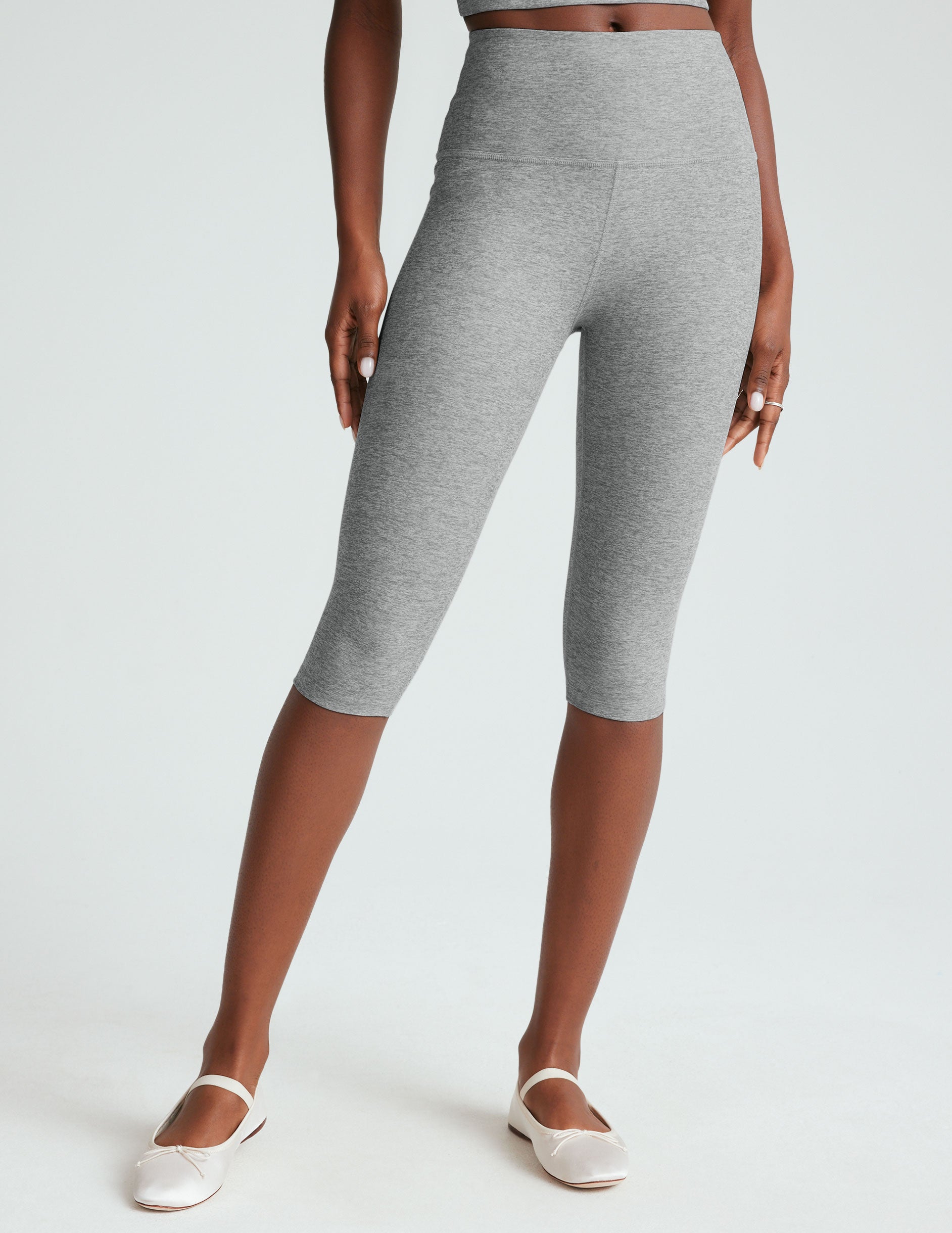 Beyond Yoga High Waisted Pedal Pusher Spacedye Legging - Silver Mist