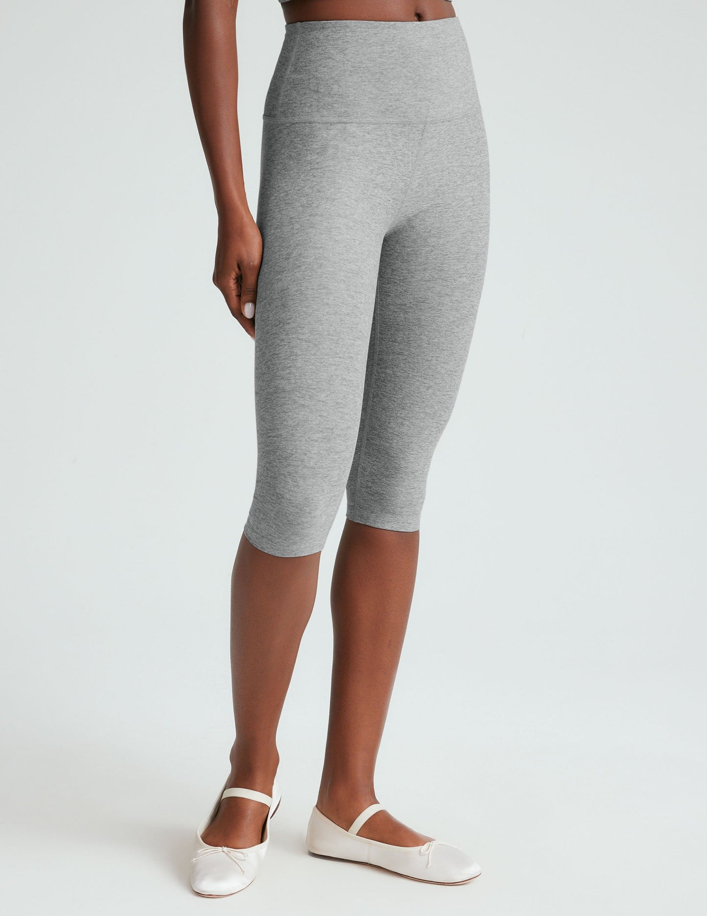 Beyond Yoga High Waisted Pedal Pusher Spacedye Legging - Silver Mist