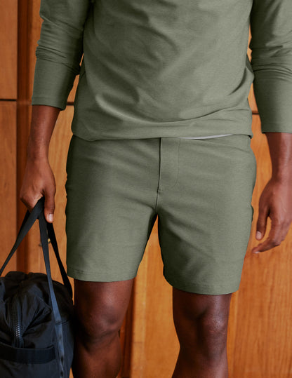 Beyond Yoga Men's Spacedye Shorts - Grey Sage Heather