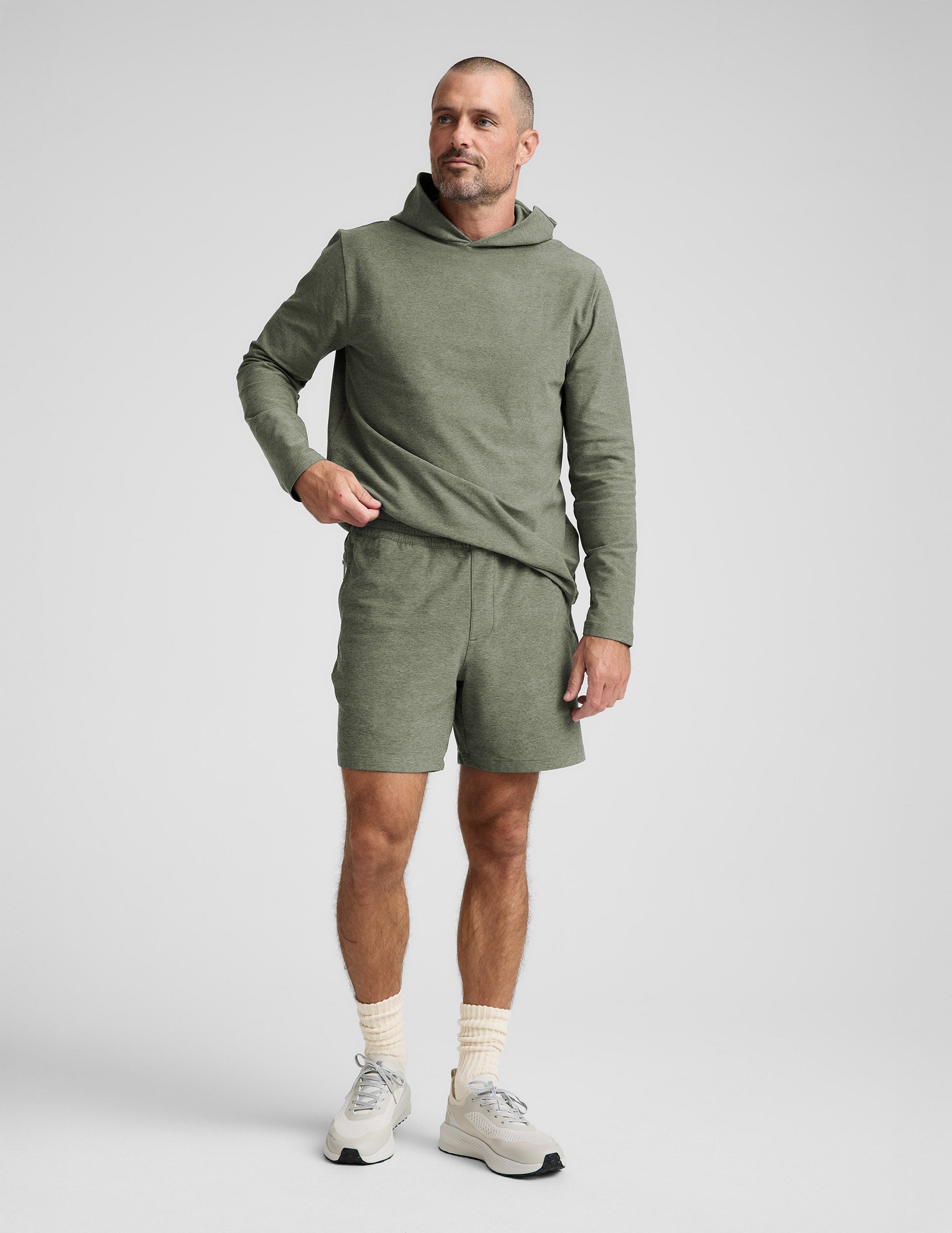 Beyond Yoga Men's Spacedye Shorts - Grey Sage Heather