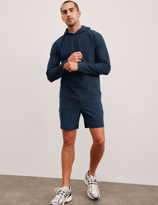 Beyond Yoga Men's 7 Inch Relaxed Spacedye Shorts - Nocturnal Navy