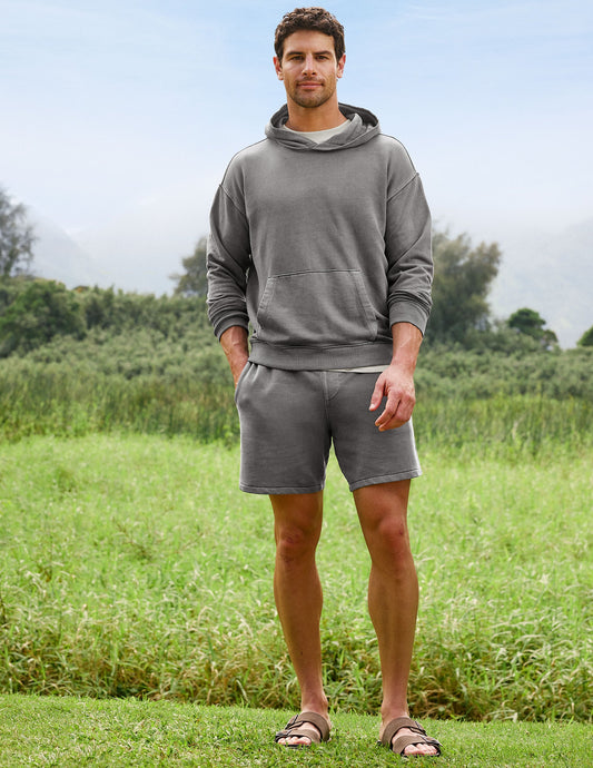 Beyond Yoga Men's Beach Terry Shorts - Washed Black Ash