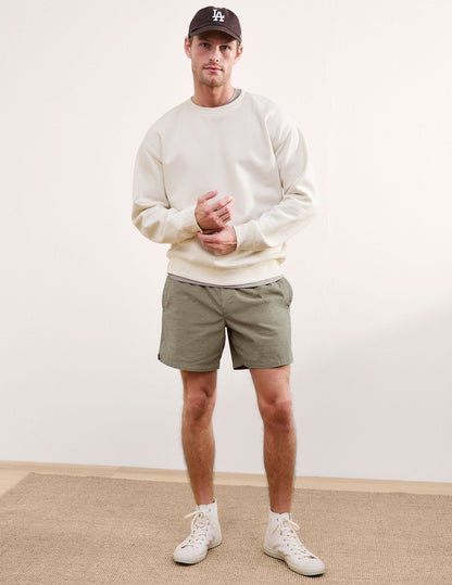 Beyond Yoga Men's Casual Elastic Waist Saturday Shorts - Grey Sage