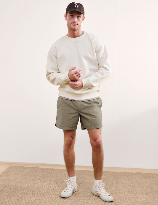 Beyond Yoga Men's Casual Elastic Waist Saturday Shorts - Grey Sage