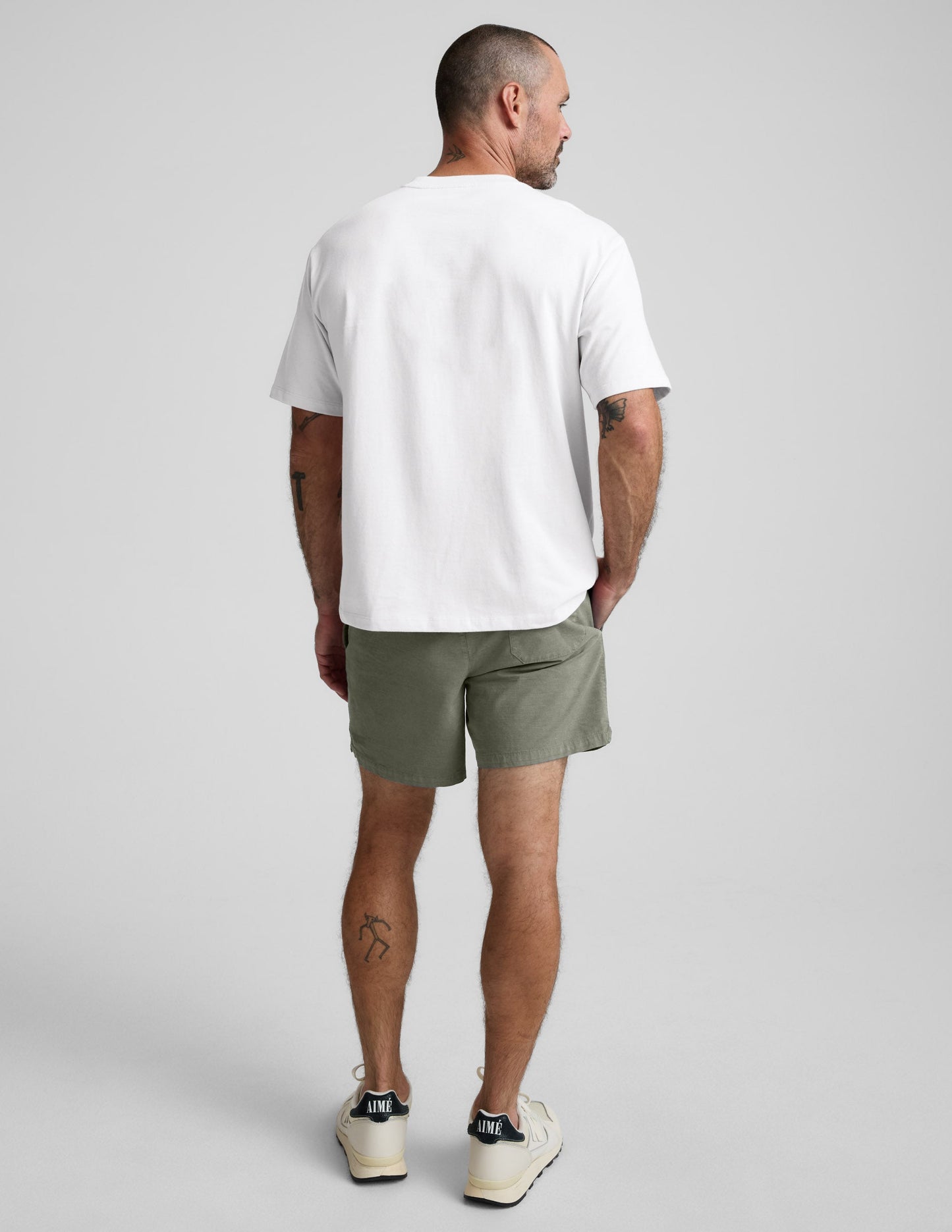 Beyond Yoga Men's Casual Elastic Waist Saturday Shorts - Grey Sage