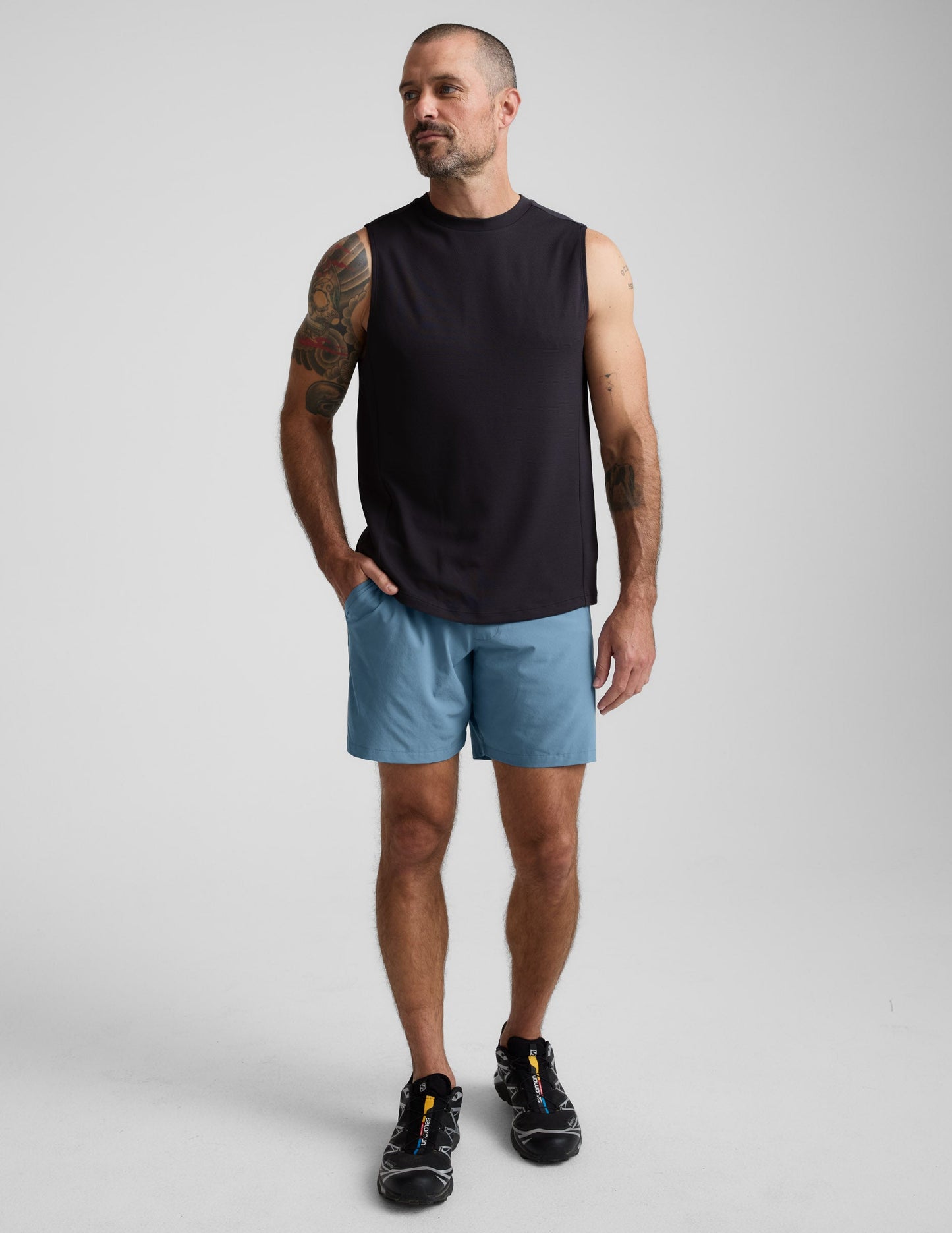 Beyond Yoga Men's Lined 7" Running Pivotal 2.0 Shorts - Harbor Blue