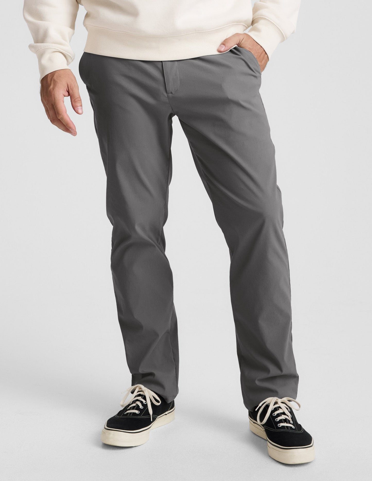 Beyond Yoga Men's Element Chino Trouser 30" - Lunar Gray