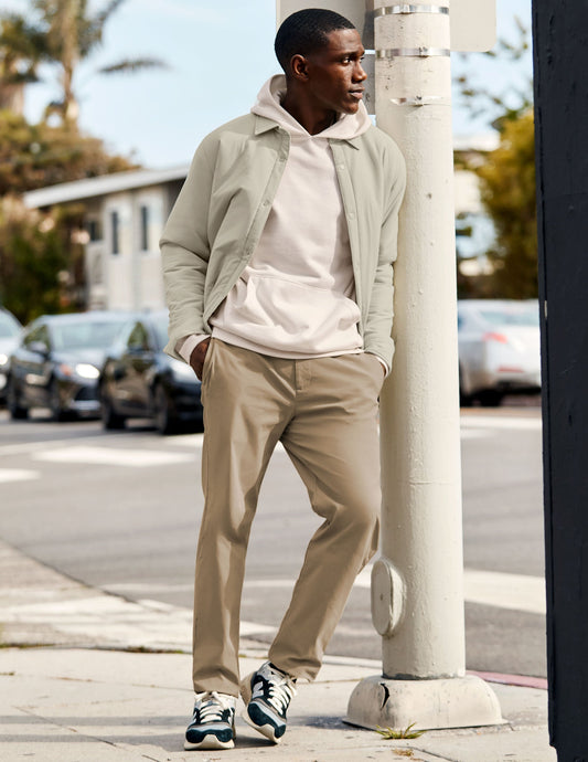 Beyond Yoga Men's Straight Fit Essential Chino Pants - Tan