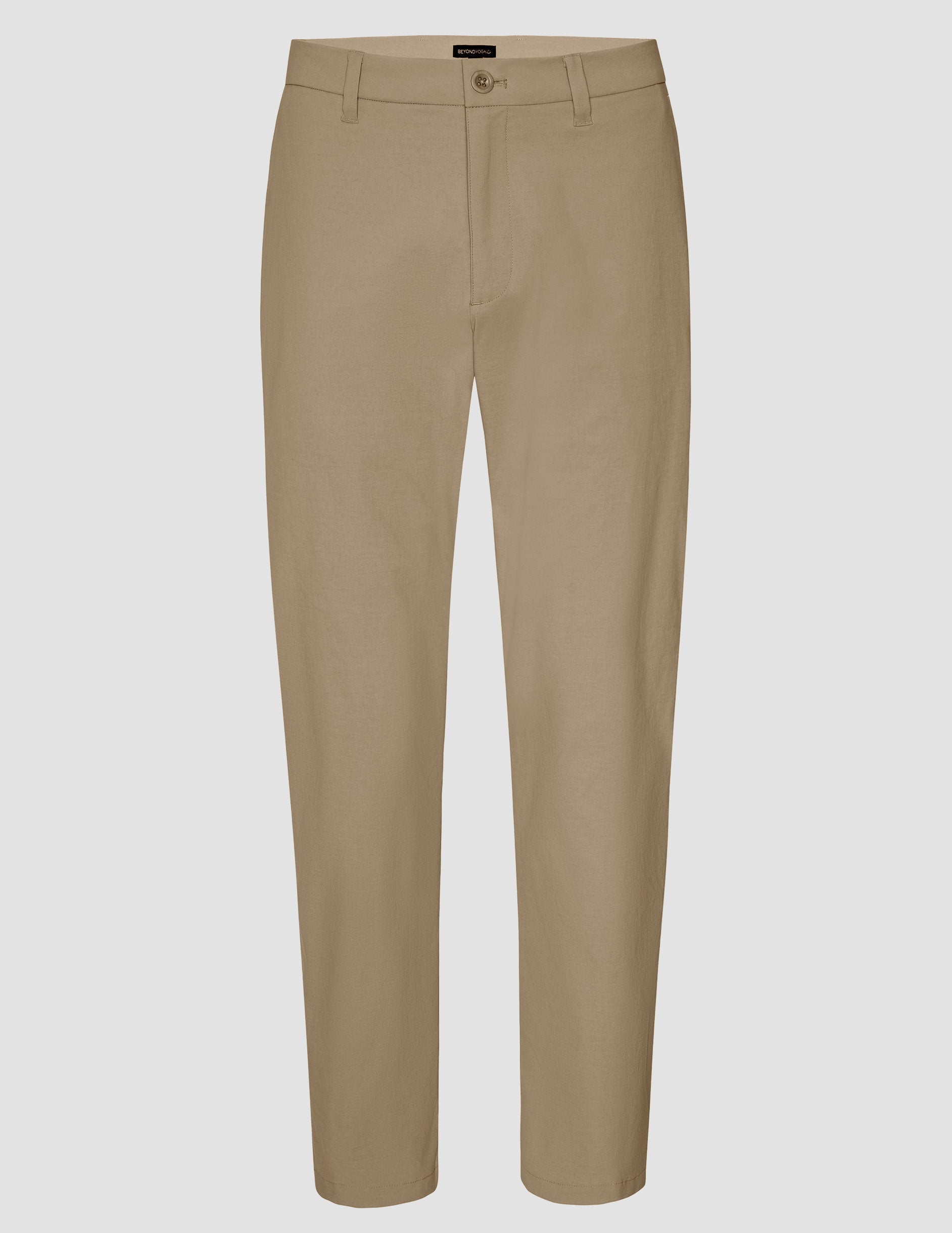 Beyond Yoga Men's Straight Fit Essential Chino Pants - Tan