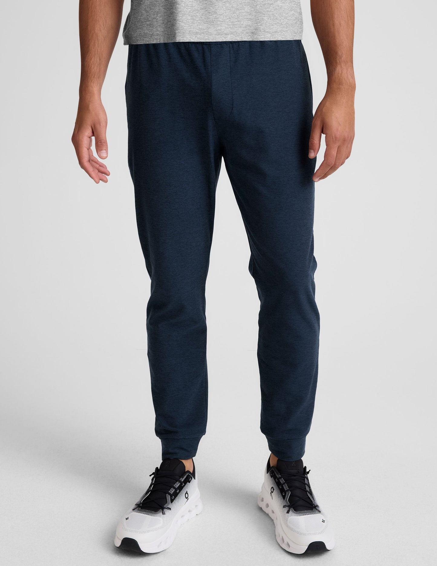 Beyond Yoga Men's Slim Fit Zipper Pocket Spacedye Jogger - Navy Blue