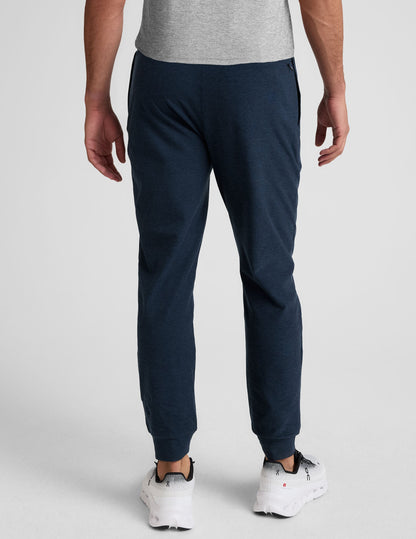 Beyond Yoga Men's Slim Fit Zipper Pocket Spacedye Jogger - Navy Blue