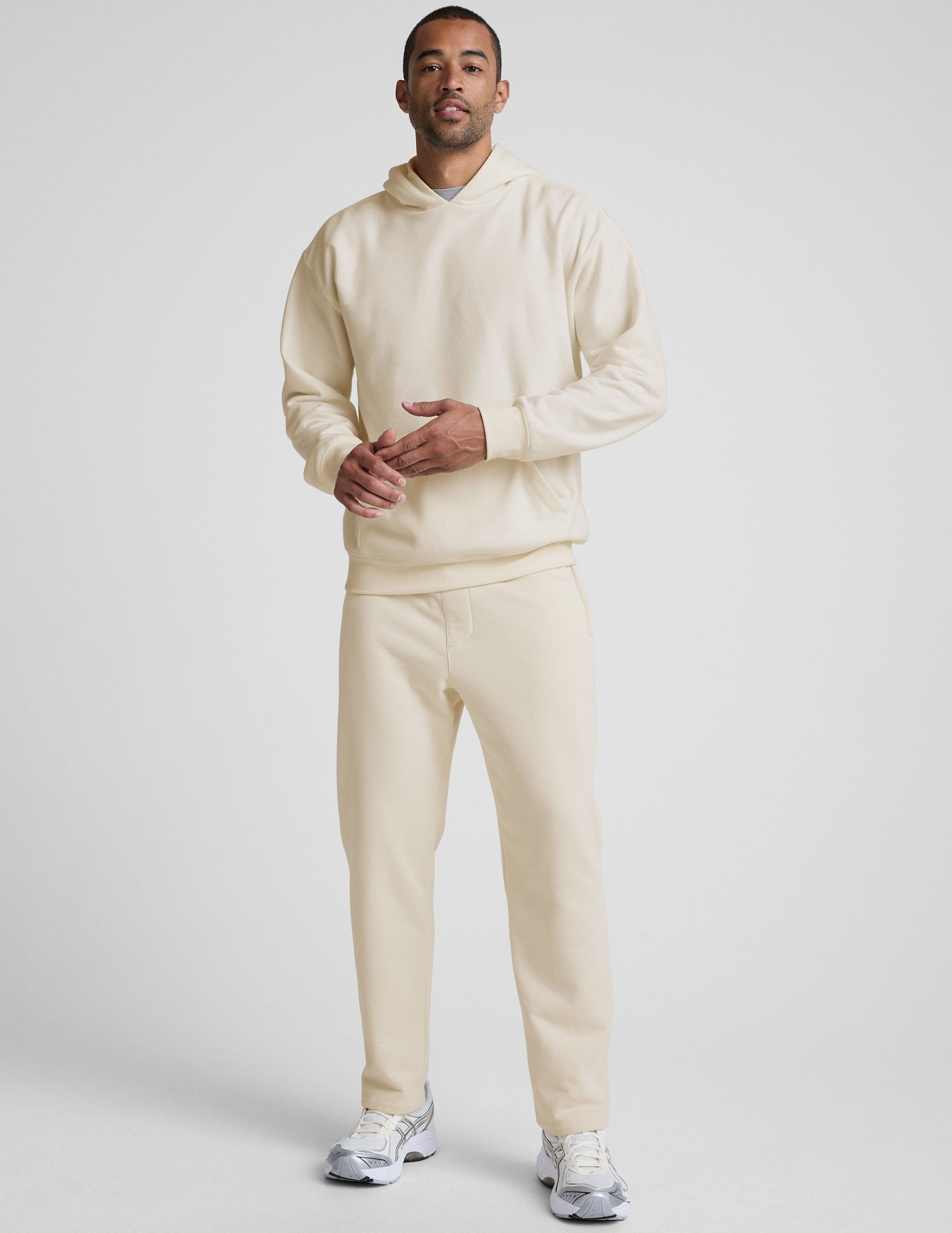 Beyond Yoga Men's Straight Leg LuxeFleece Pants - Bone
