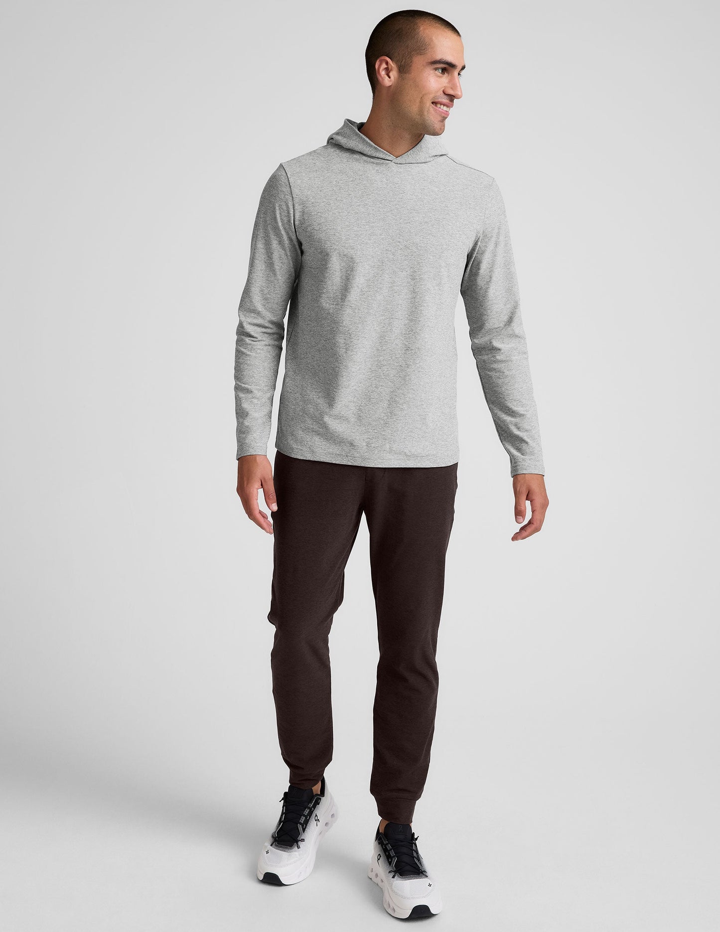 Beyond Yoga Men's Slim Fit Zipper Pocket Spacedye Jogger - Dark Chocolate