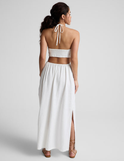 Beyond Yoga SoftWash Linen Halter Dress