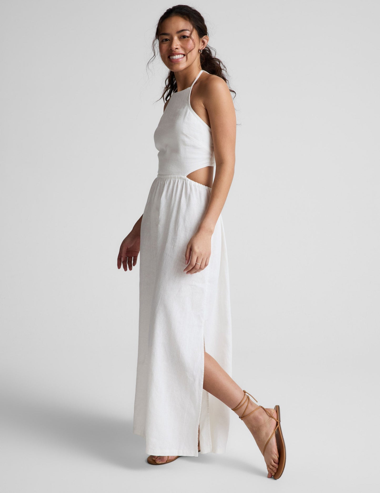 Beyond Yoga SoftWash Linen Halter Dress