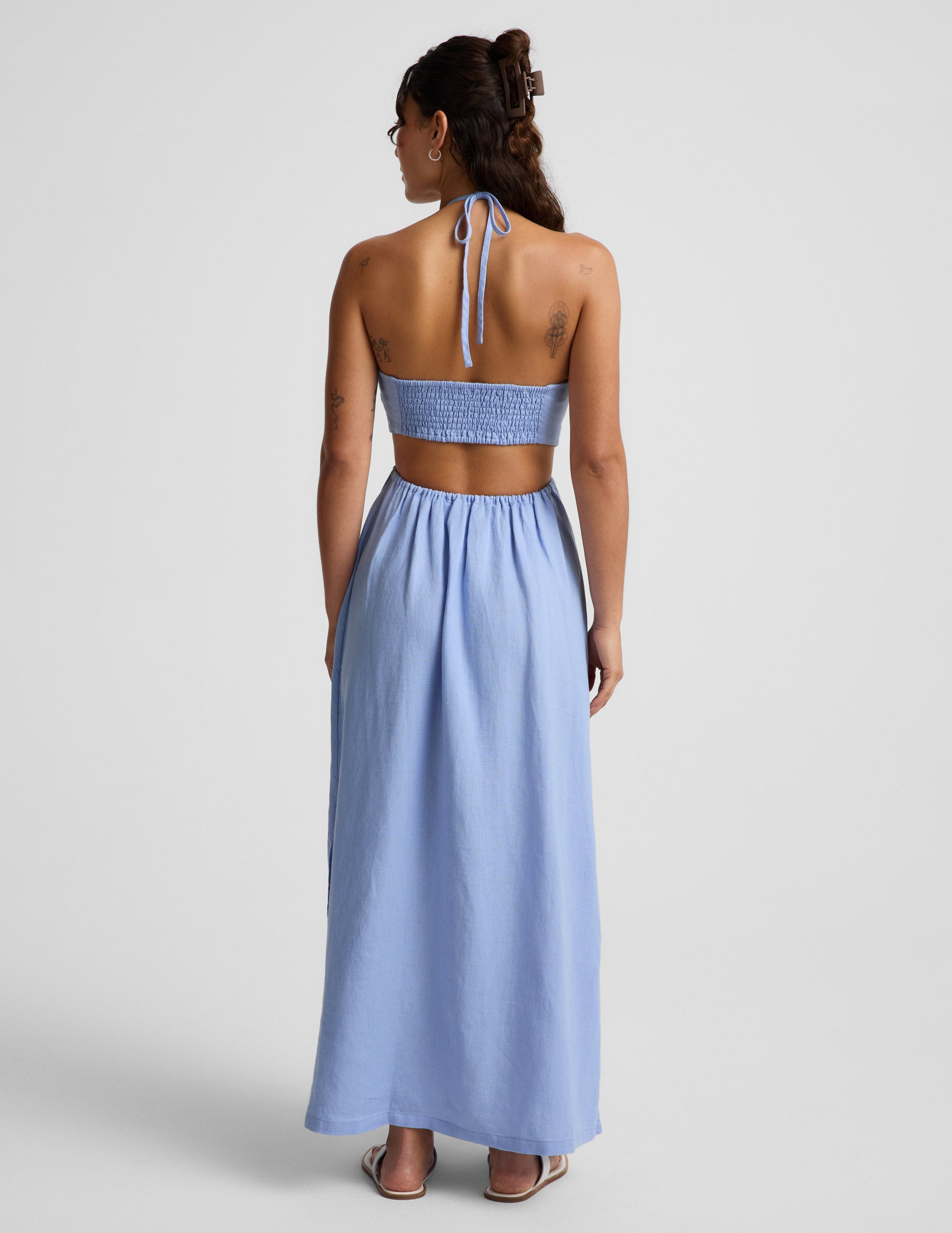 Beyond Yoga SoftWash Linen Halter Dress