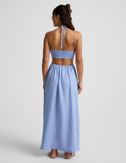 Beyond Yoga SoftWash Linen Halter Dress