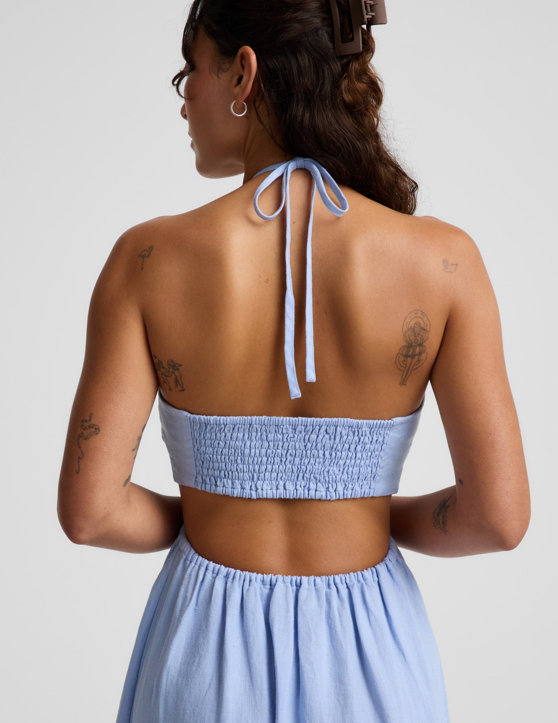 Beyond Yoga SoftWash Linen Halter Dress