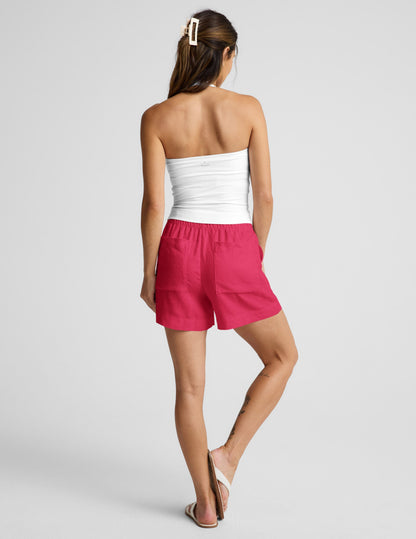 Beyond Yoga Women's Linen Easy SoftWash Shorts - Berry Red