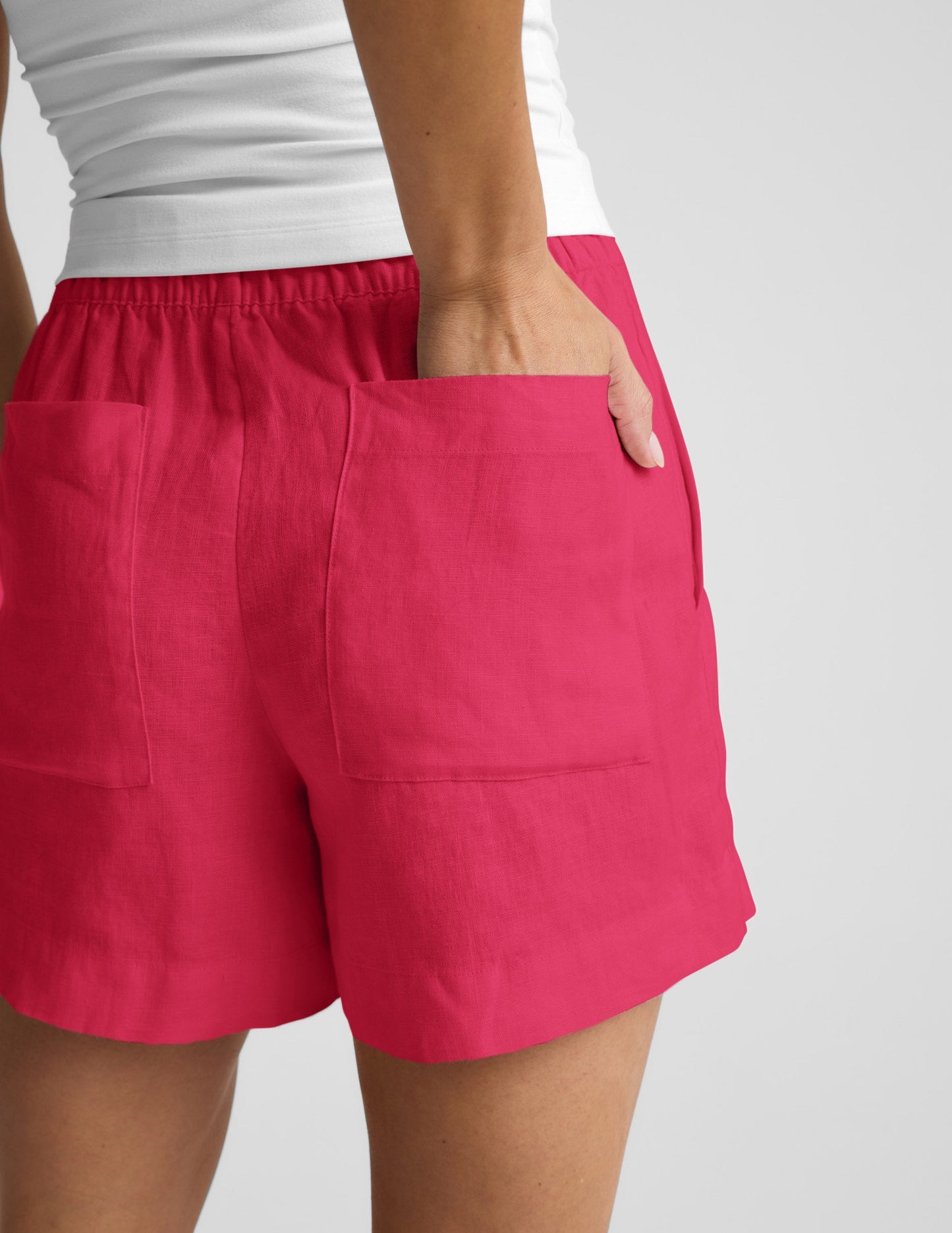 Beyond Yoga Women's Linen Easy SoftWash Shorts - Berry Red