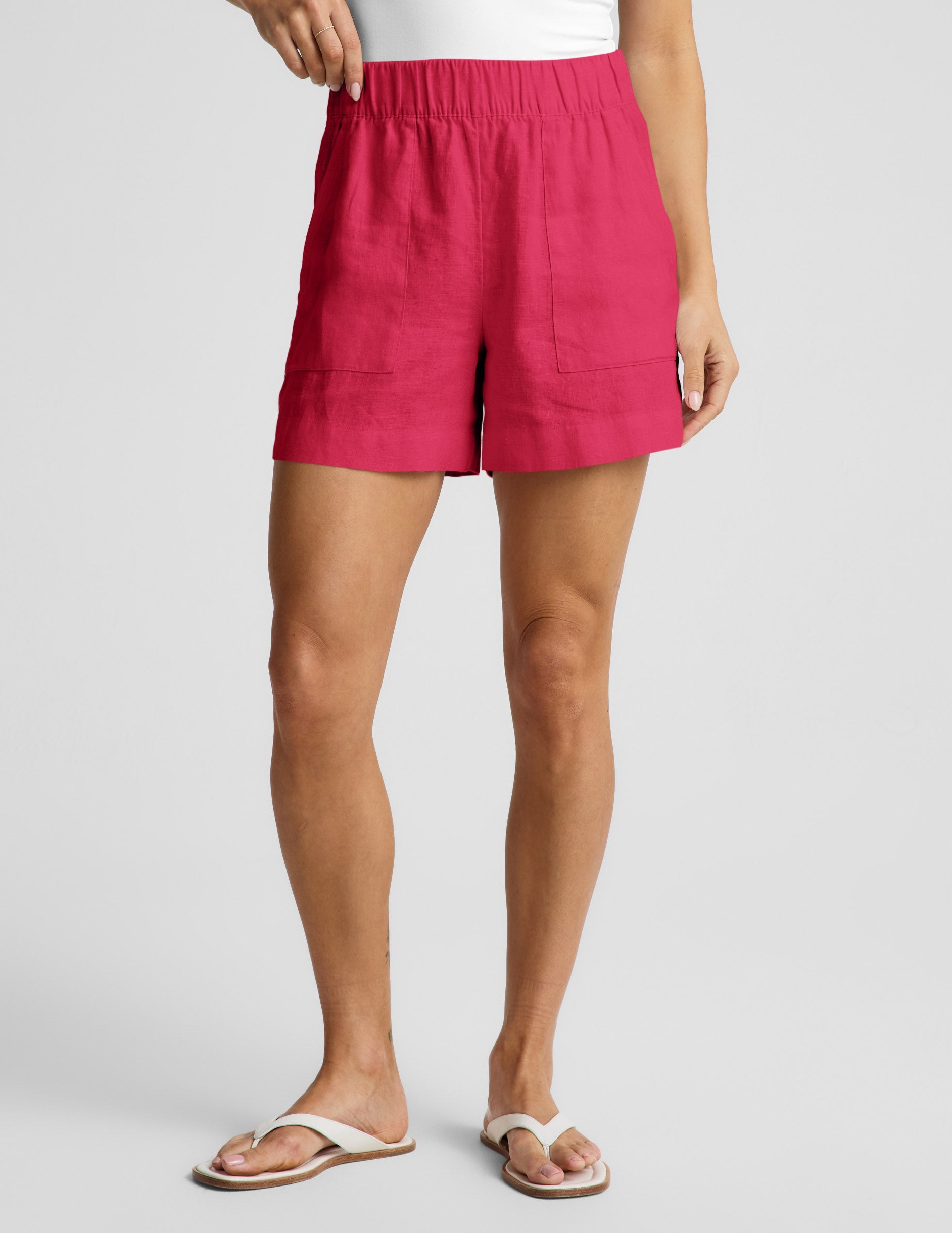 Beyond Yoga Women's Linen Easy SoftWash Shorts - Berry Red