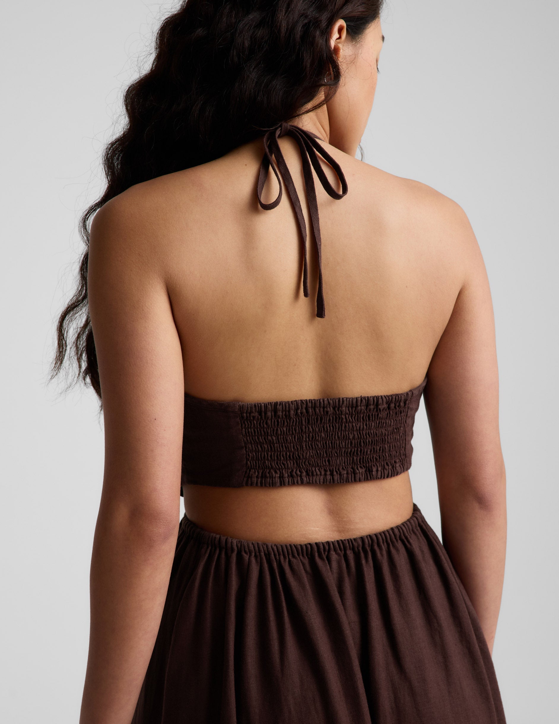Beyond Yoga SoftWash Linen Halter Dress