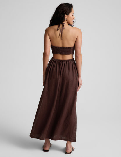 Beyond Yoga SoftWash Linen Halter Dress