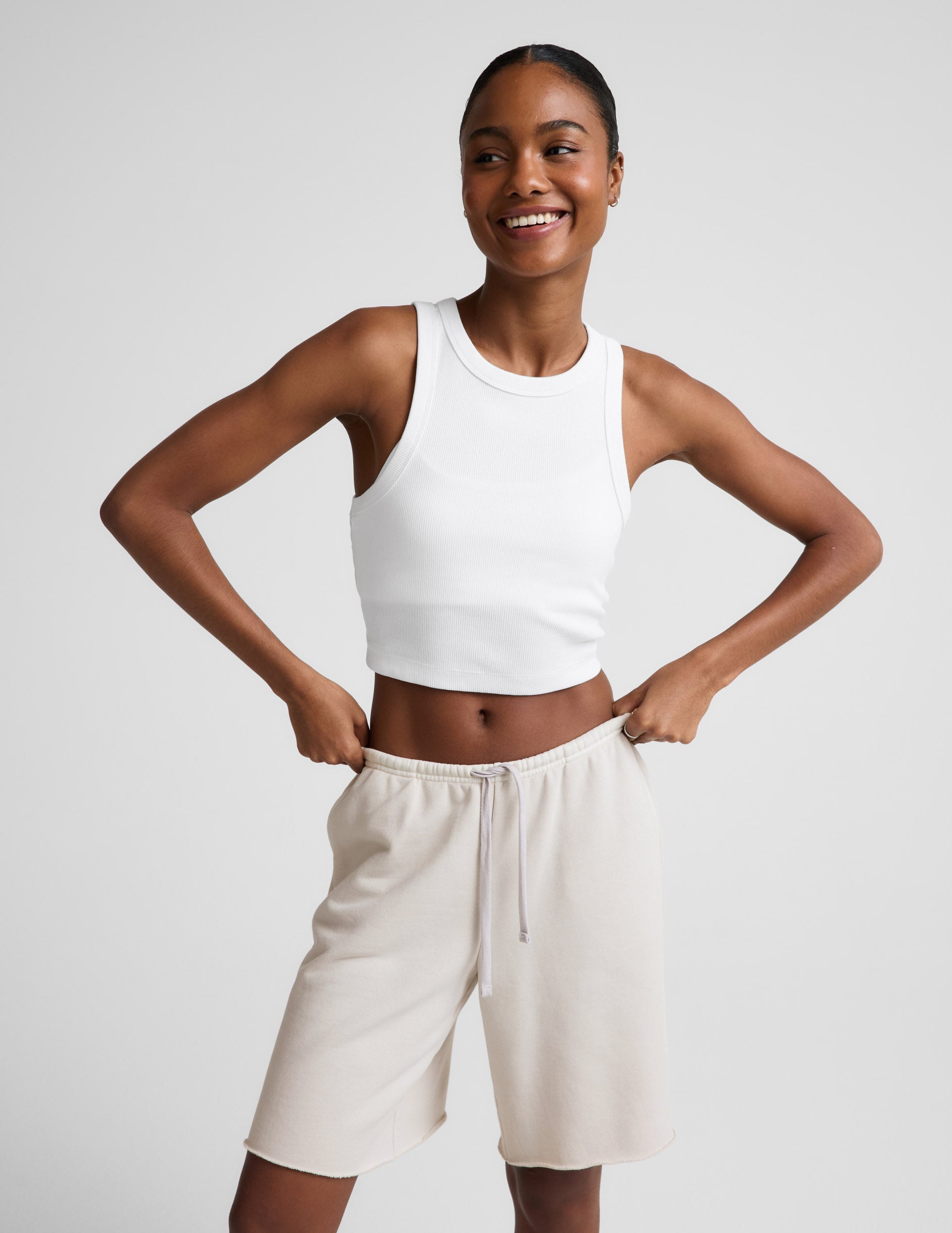 Beyond Yoga Women's Terry Fade Out Shorts - Vintage White