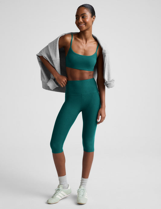Beyond Yoga High Waisted Spacedye Pedal Pusher Legging - Teal Sea Heather