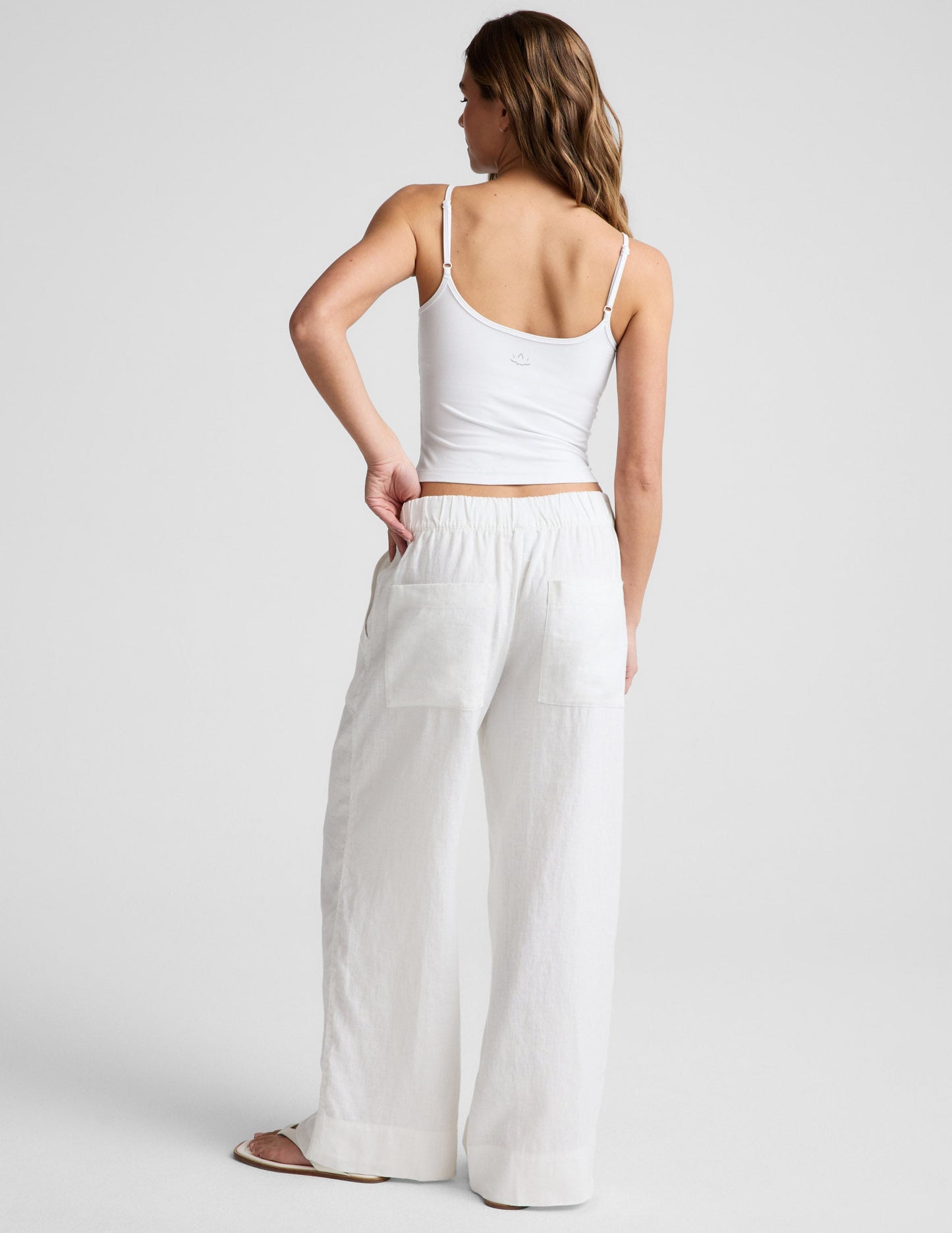 Beyond Yoga Wide Leg Casual "SoftWash Linen" Pant - White