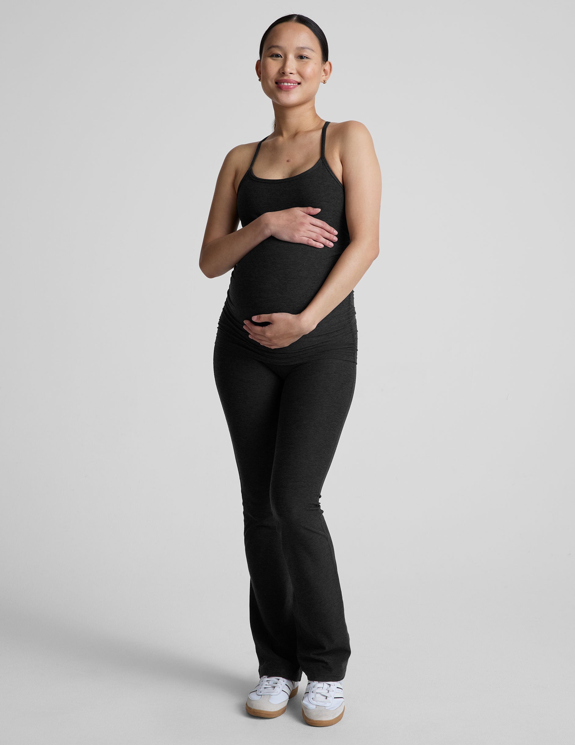 Beyond Yoga Maternity High Waisted Spacedye Flare Pants - Black