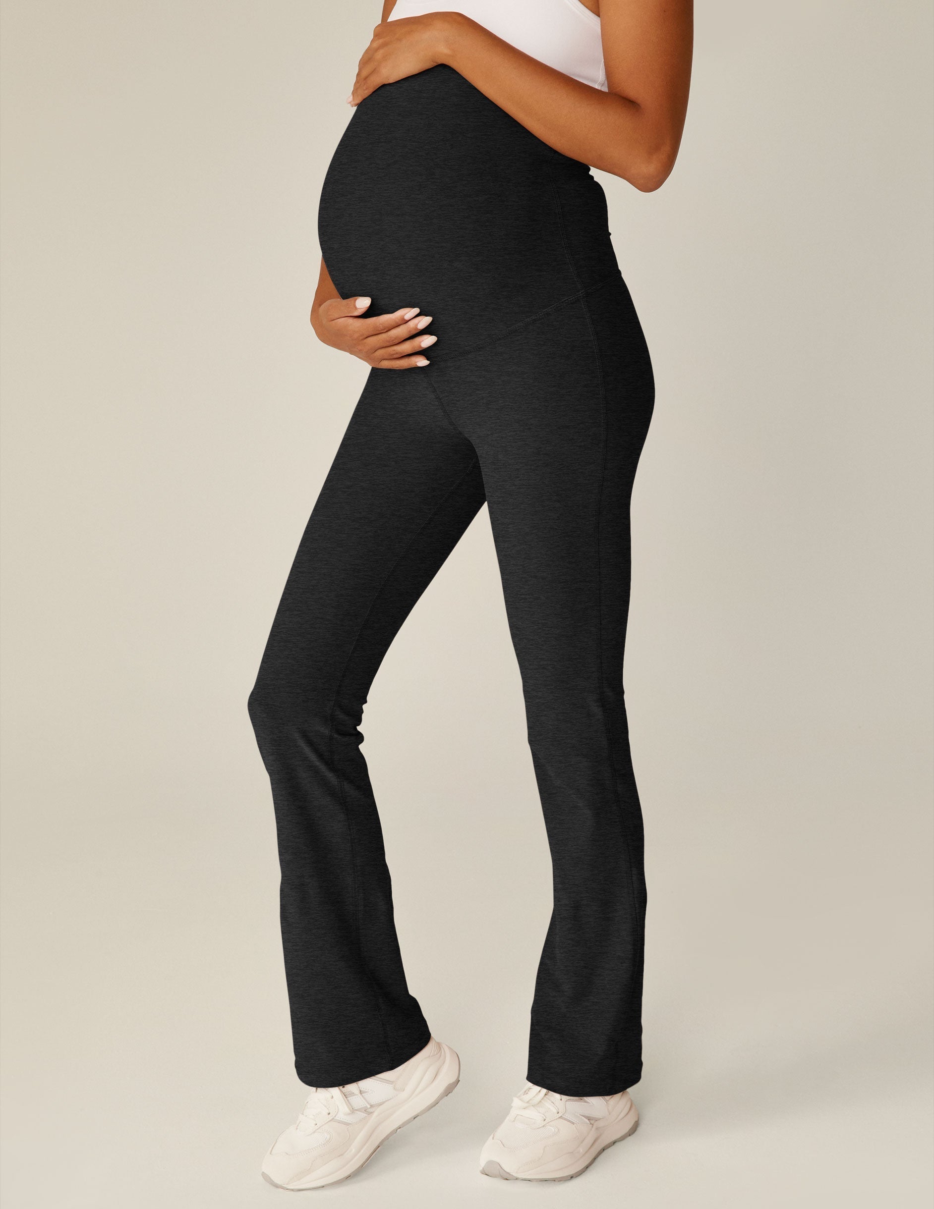 Beyond Yoga Maternity High Waisted Spacedye Flare Pants - Black