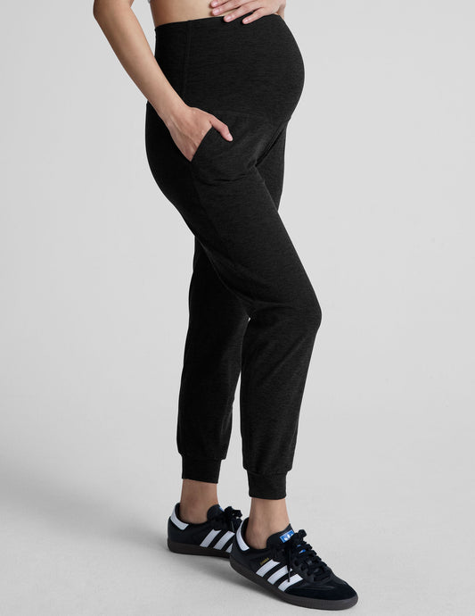 Beyond Yoga Maternity High Waisted Spacedye Jogger - Darkest Night