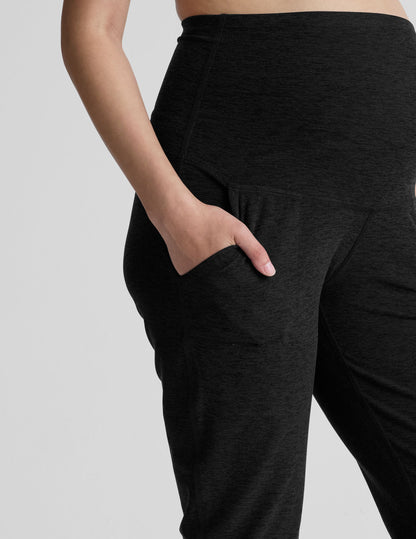 Beyond Yoga Maternity High Waisted Spacedye Jogger - Darkest Night