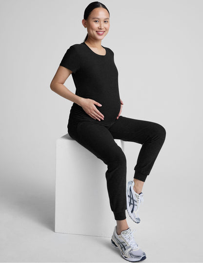 Beyond Yoga Maternity High Waisted Spacedye Jogger - Darkest Night