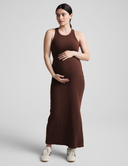 Beyond Yoga Ribbed High Neck Maxi Dress