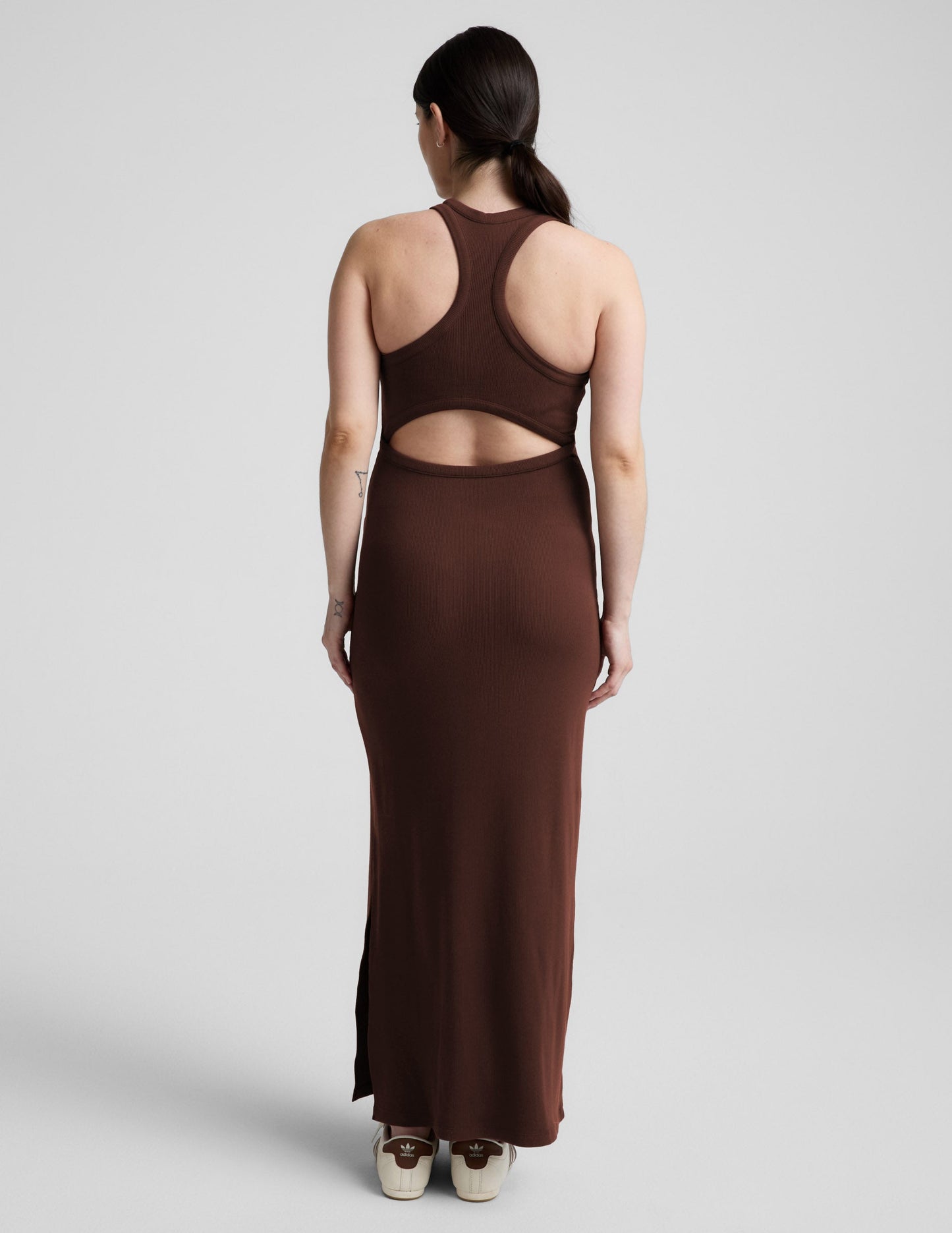 Beyond Yoga Ribbed High Neck Maxi Dress