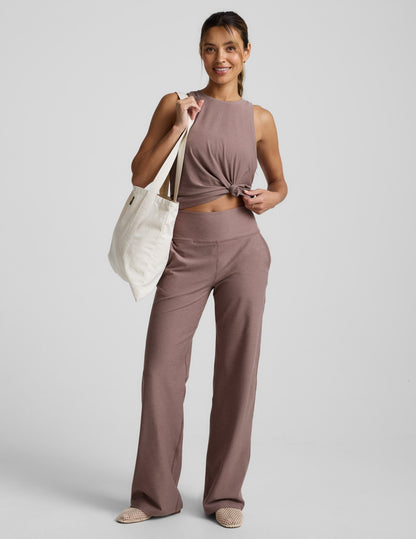 Beyond Yoga High Waisted Spacedye Wide Leg Pants - Rosey Taupe