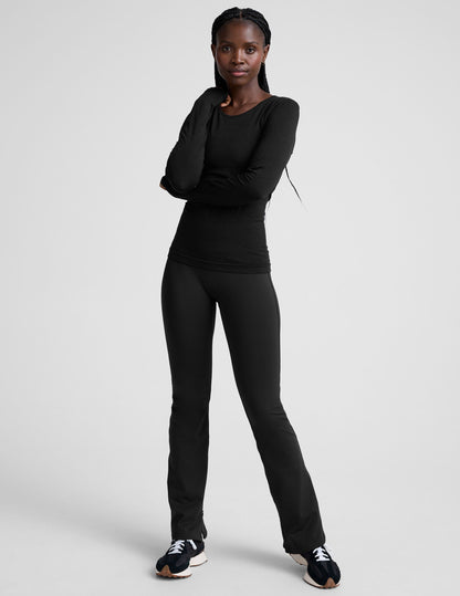 Beyond Yoga High Waisted Boot Cut Pacer Fleece Pants - Black