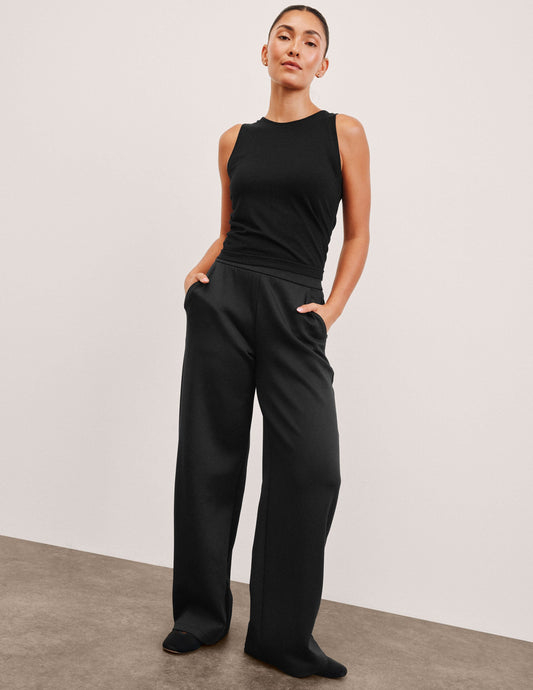Beyond Yoga Wide Leg Elastic Waist In The Flow Pant - Black