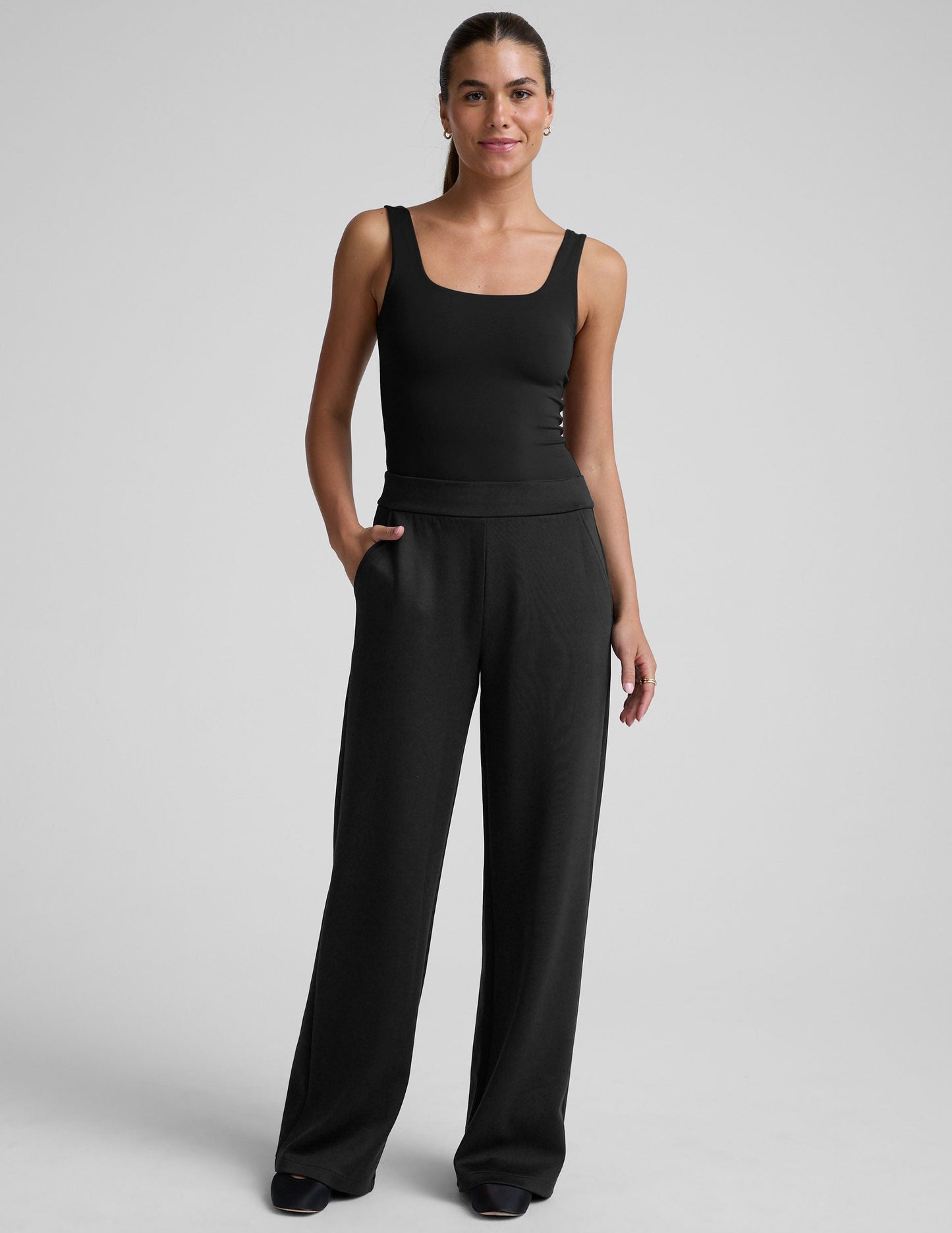 Beyond Yoga Wide Leg Elastic Waist In The Flow Pant - Black