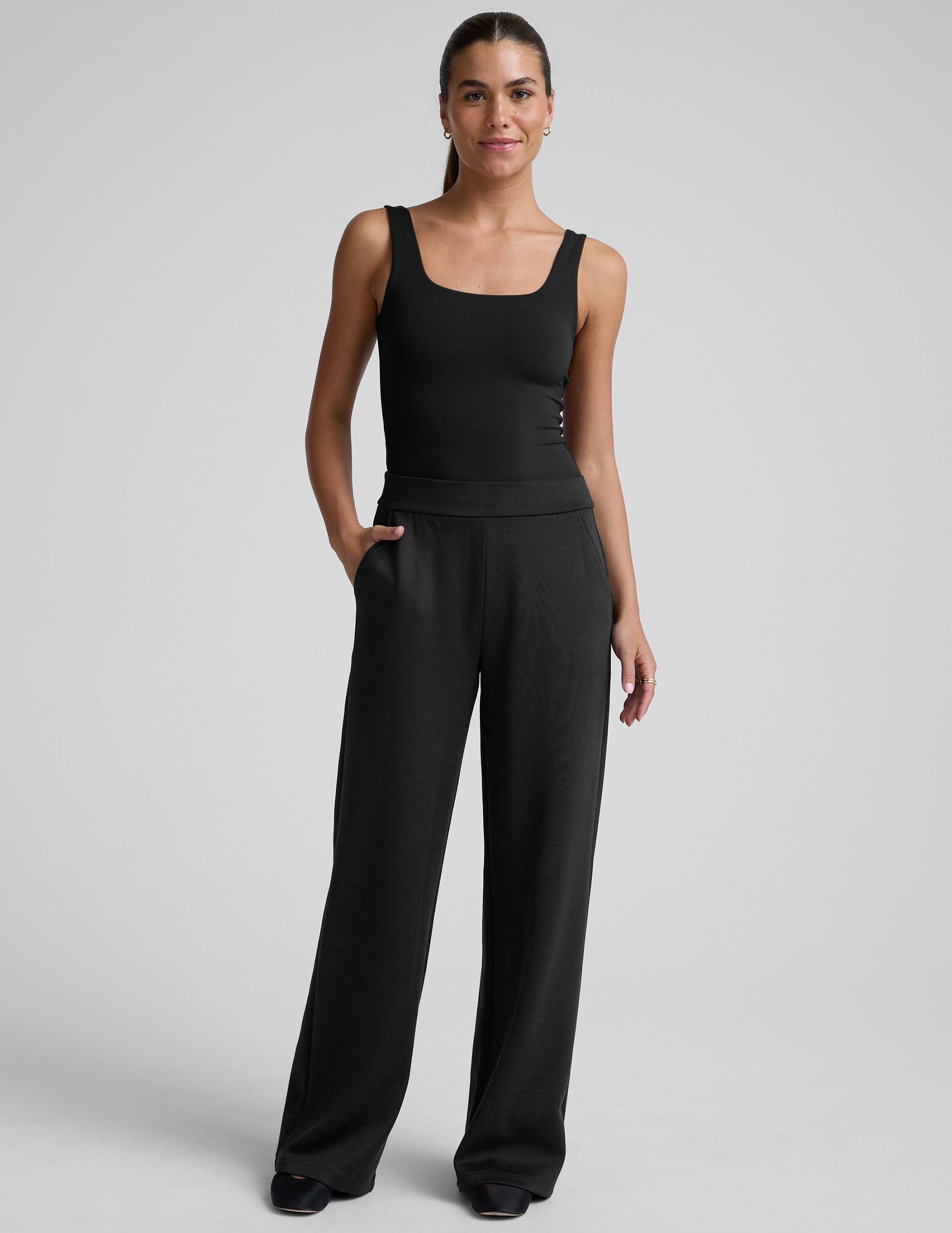 Beyond Yoga Wide Leg Elastic Waist In The Flow Pant - Black