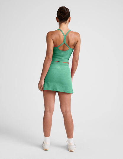 Beyond Yoga Mini A-Line Spacedye Skirt - Bright Emerald Heather