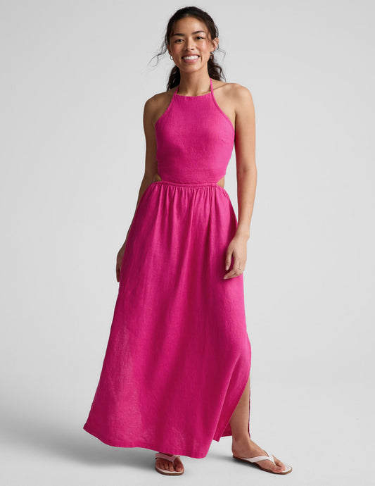 Beyond Yoga SoftWash Linen Halter Dress