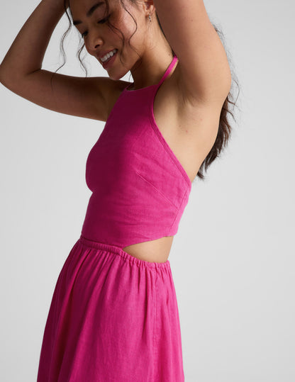 Beyond Yoga SoftWash Linen Halter Dress