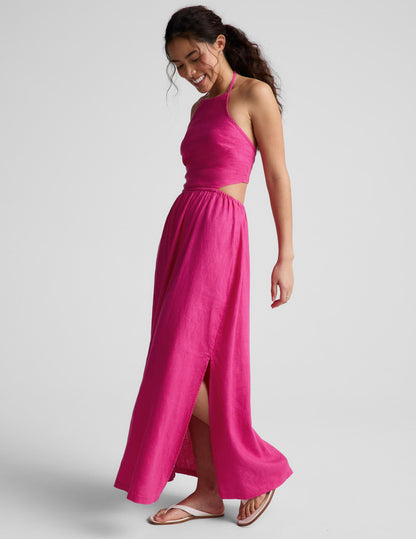 Beyond Yoga SoftWash Linen Halter Dress