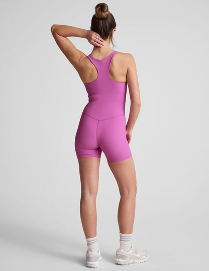 Beyond Yoga Routine Ribbed Biker Jumpsuit