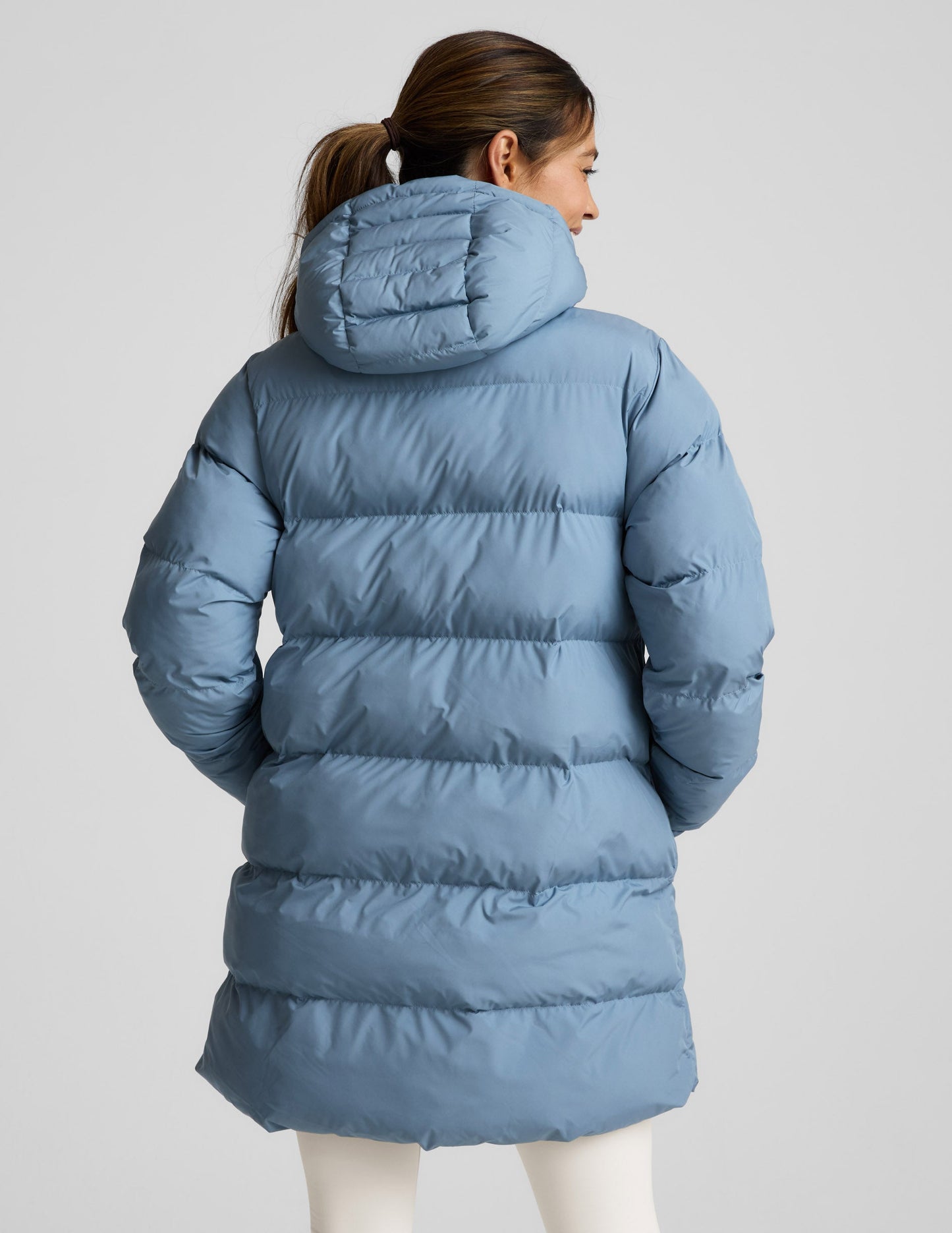 Beyond Yoga Warm Up Hooded Mid Length Puffer Jacket