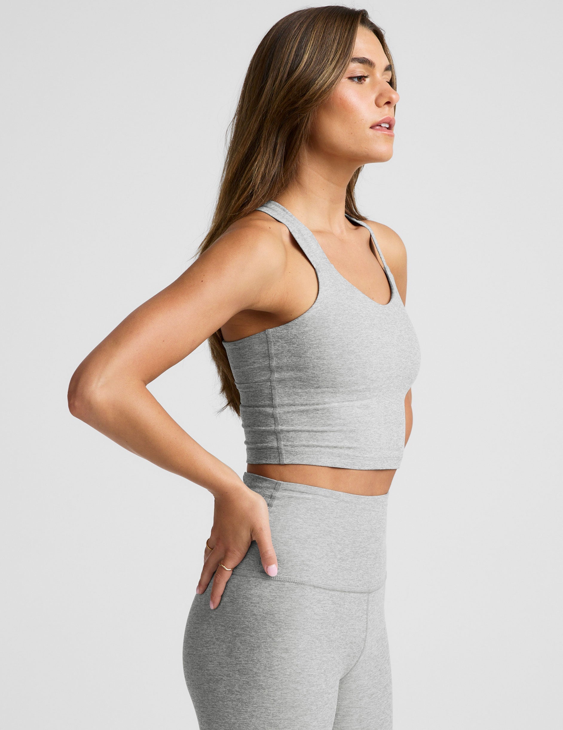 Beyond Yoga Spacedye Twist Through Cropped Tank